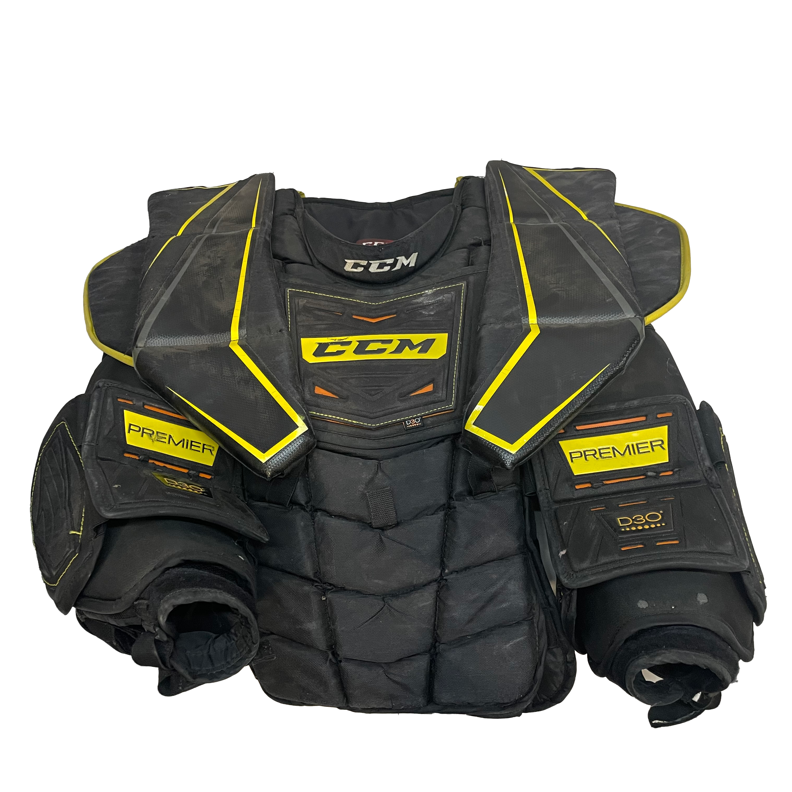 CCM Premier - Plastron de gardien de but Pro Stock d'occasion (noir/jaune) n° 2